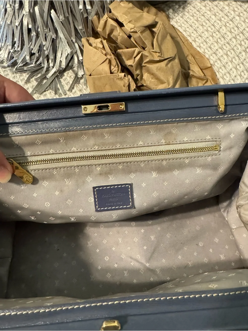 LV Vintage Blue Suhali Leather L’Ingenieux PM Satchel with COA